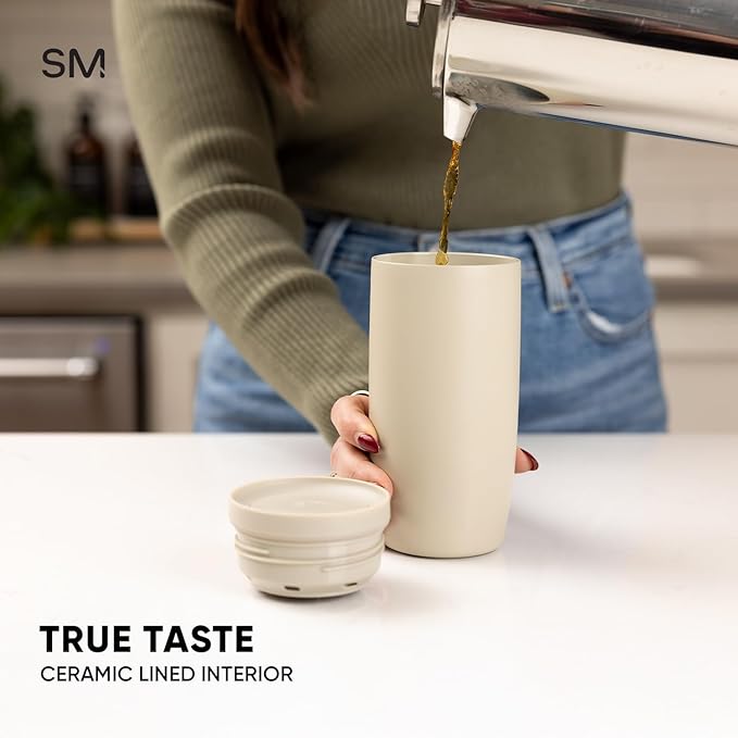 Simple Modern Insulated Travel Coffee Mug 360° Lid | 16oz | Tortoise | Voyager - Image 4