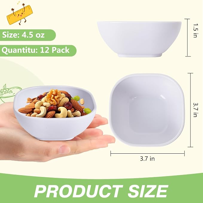 SHECIPIN 12 pack wheat straw dipping bowls 4.5oz, alternative plastic soy sauce - Image 2
