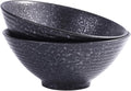 Japanese Ceramic Noodle Bowls Set of 2 – 8.2 Inch Black Ramen Pho Bowls by Whitenesser