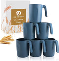 Wheat Straw Coffee Mugs 16 oz, Drinking Cups Set of 6, Plastic Mugs by BUSOKIP