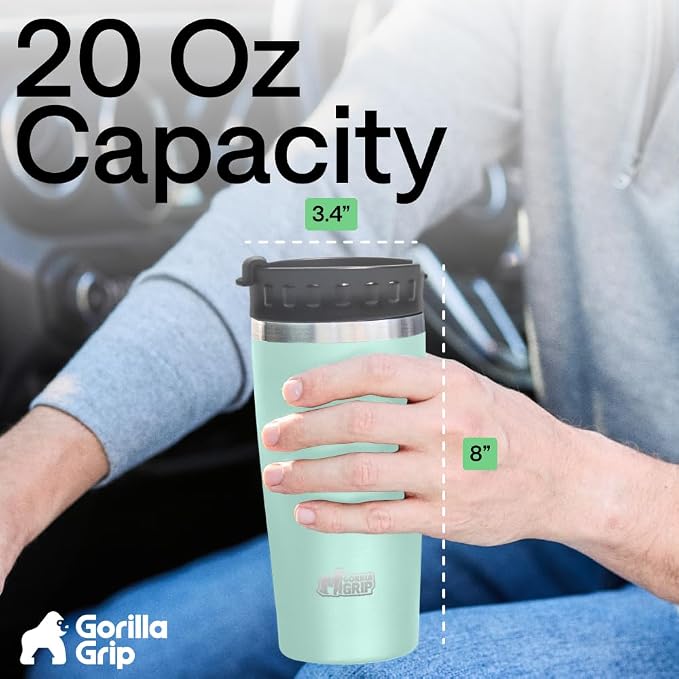 GORILLA GRIP 304 Stainless Steel Double Insulated Travel Coffee Mug, Leakproof - Image 6