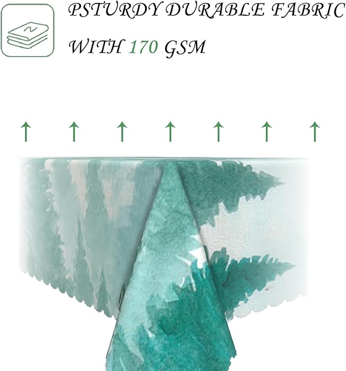 52x70 Inch Nature Rectangular Tablecloth Watercolour Pine Forest Fairyland Table Cloth Waterproof Durable Table Cover for Holiday Picnic Gaming Room BBQ Decor
