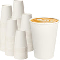 12 oz White Paper Coffee Cups, Disposable Hot Cups by PACKINNO