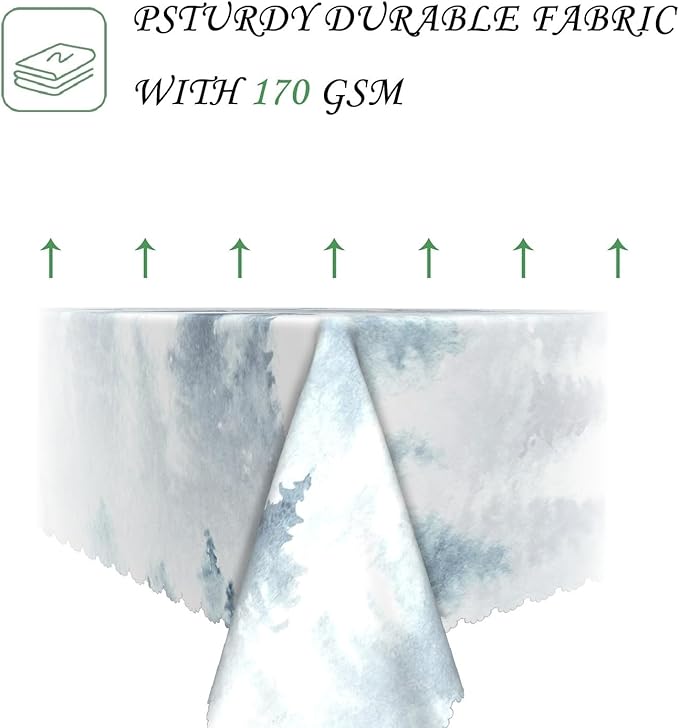 60x84 Inch Nordic Winter Nature Rectangle Tablecloth Misty Foggy Pine Trees Forest Table Cloth Waterproof Stain Resistant Table Cover for Kitchen Dining Picnic BBQ Home Holiday Party
