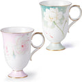 KAMMAK Bone China Coffee Mugs, 17oz Floral Tea Cups by KAMMAK