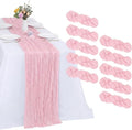 10 Pack Pink Cheesecloth Table Runner 17 x 108 Inch | Boho Gauze Fabric by RestfulGlow