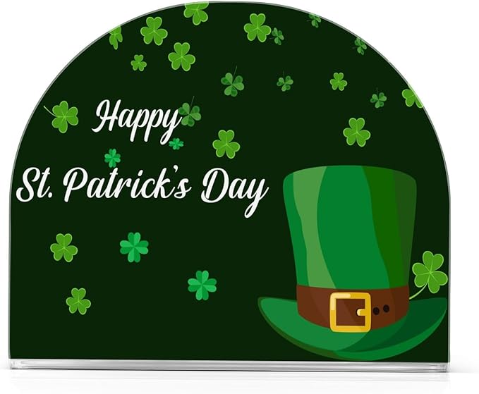 Napkin Holder Happy St Patrick's Day Hat Crystal Clear Acrylic Napkin Holders Paper Napkin Holder Dining Table Dispenser for Kitchen Restaurant Home Decor Bar Accessories