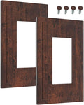 Outlet Covers Brown Red Rustic Wood Grain Retro Farmhouse 1 Gang Wall Plate Single Rocker Light Switch Cover Decorative GFCI Receptacle Electrical Switchplate for Farmhouse Cabin Decor（2 Pack）