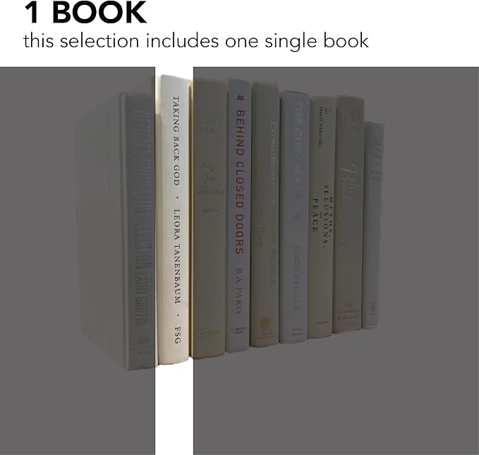 Real Books by Color® (1 Single, White Cream) Decorative Bookshelf Home Decor Shelf Styling Photo Prop
