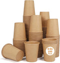 Disposable Cups, 100 Pack 8 Oz Kraft Paper Cups, Paper Coffee Cups, Disposable by Walasaso