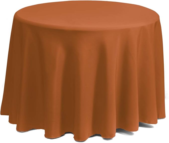 Gee Di Moda Round Tablecloth - 70 Inch Orange Round Table Cloth for 24 to 48 Inch Round Tables - Heavy Duty Washable Fabric - for Buffet Table, Holiday Party, Dinner, Wedding & Baby Shower