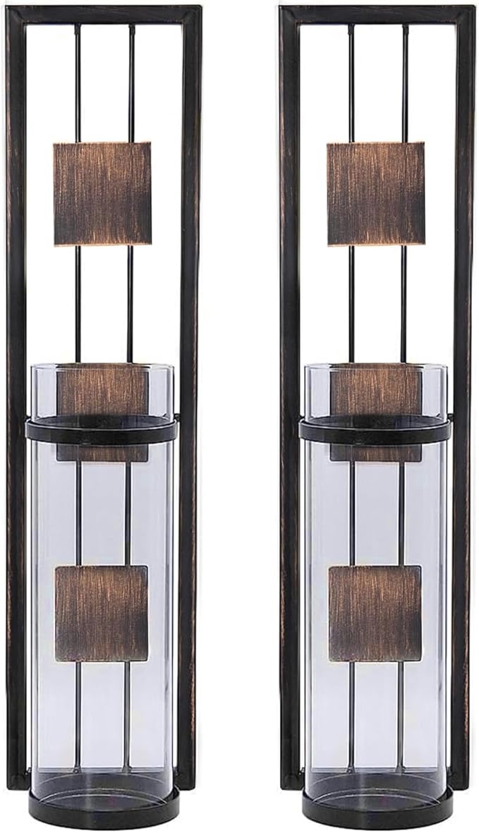 Wall Sconce Candle Holder Metal Wall Decorations for Living Room, Bathroom, Dining Room, Set of 2