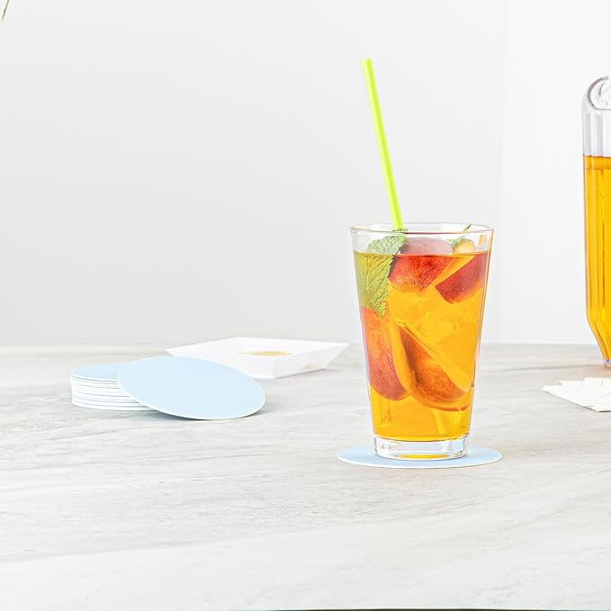 Restaurantware Paper Coasters 1000 Pack of 3.5 Inch Disposable Beverage Coasters Absorbent for Hot and Cold Drinks Blue Coffee Cup Essentials for Table Decor, Kitchen, Home Patio or Living Room