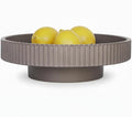 JUPTR 12” Fluted Concrete Fruit Bowl – Heavyweight Pedestal Decorative Bowl for Table Centerpiece, Entryway Catch-All & Modern Home Décor (Charcoal)