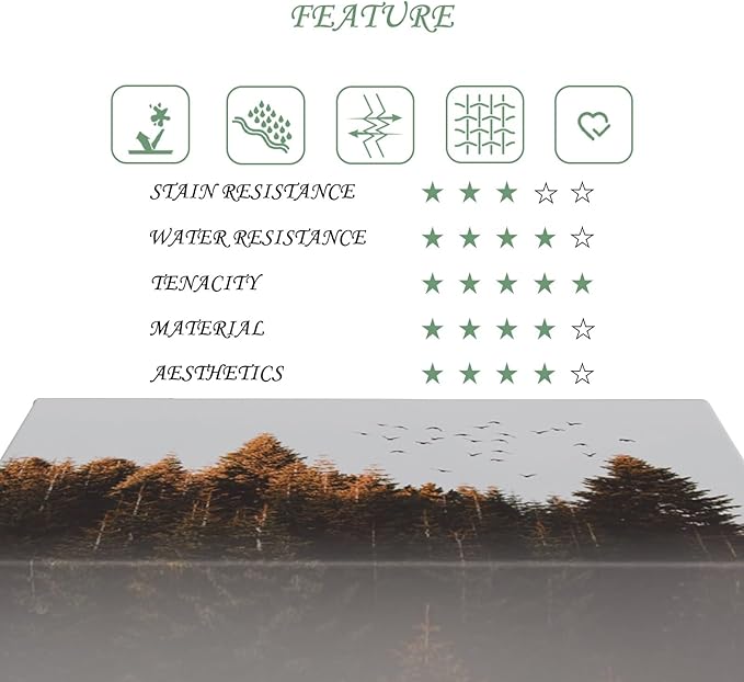 60x84 Inch Nature Rectangular Tablecloth Bird Autumn Forest Table Cloth Waterproof Durable Table Cover for Holiday Picnic Outdoor BBQ Decor