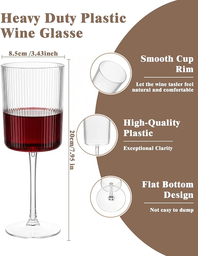 Ciaell 12 Pack Plastic Wine Glasses - Image 6