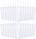 24 Pack Plastic Tumblers With Lids and Straws, Reusable 24 oz Colorful Cups by LEIFEOSH