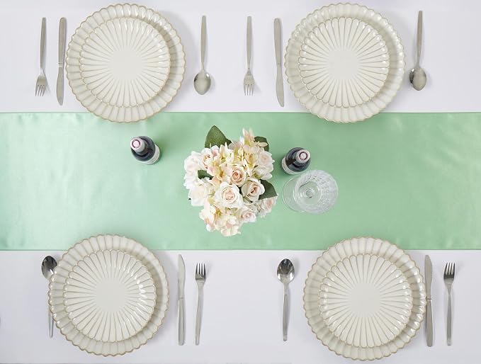 Sage Green Satin Table Runner, 12x108 Inches, 12 Pack | Premium Satin, Smooth - Image 5