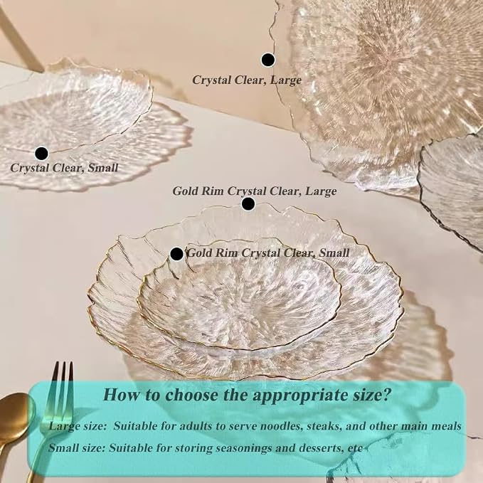 Glass Salad Bowl Irregular Lotus Flower Shape Serving Bowls, Mixing Nut Bowls - Image 5