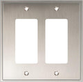 Henne Bery Soft Modern Decorative Wall Plate Switch Plate Outlet Cover (Double Decorator, Satin Nickel)