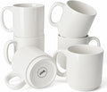 Sweese 10 Oz Stackable White Coffee Mug, Porcelain Coffee Mugs Sets of 6 by Sweese