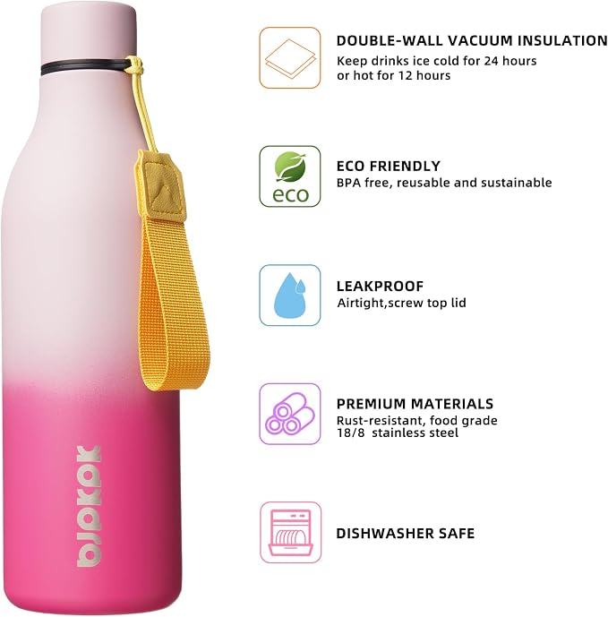 BJPKPK 25oz Insulated Water Bottle, Stainless Steel Bottle - Image 2