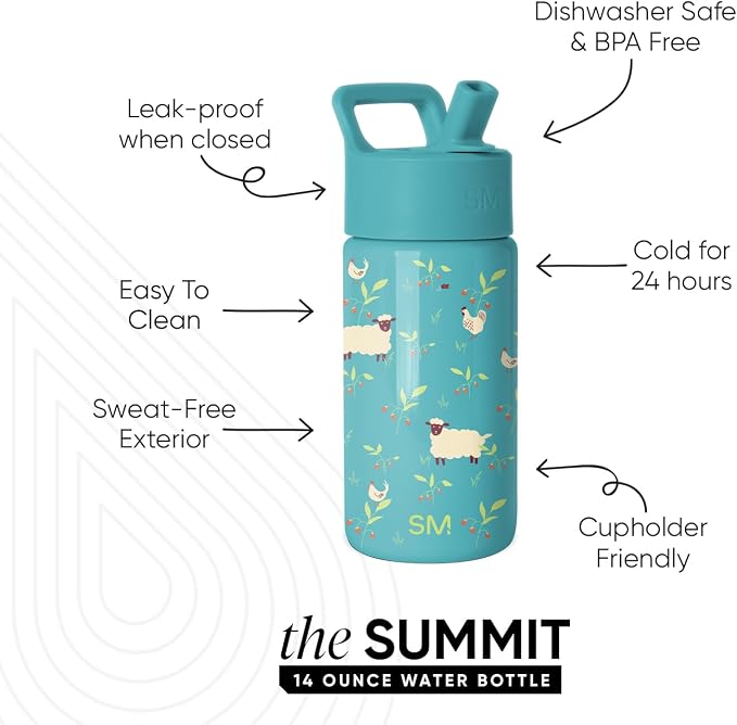 Simple Modern Kids Water Bottle & Toddler Cup | 14oz | Sheep | Insulated - Image 2