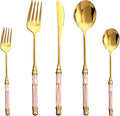 40-piece Silverware Set With Ceramic Handle, Premium Food Grade Stainless Steel Flatware Sets, Mirror Polished Cutlery Set, Dishwasher Safe (for 8 People)
