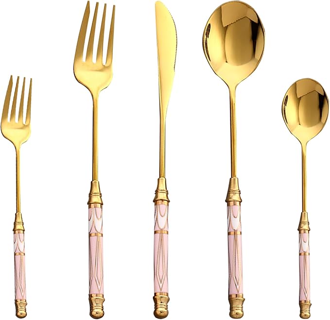 30-piece Silverware Set With Ceramic Handle, Premium Food Grade Stainless Steel Flatware Sets, Mirror Polished Cutlery Set, Dishwasher Safe (for 6 People)
