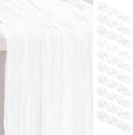 10 Pack White Cheesecloth Table Runner 35x120 Inch 10Ft Rustic Gauze Cheese by SuBleer