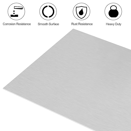 6061 T651 Aluminum Sheet Metal - 12 x 24 x 1/8" (0.125') Inch Flat Plain Aluminum Plate - Protective Film, Heat Treatable Rectangular Metal Plate for Crafting