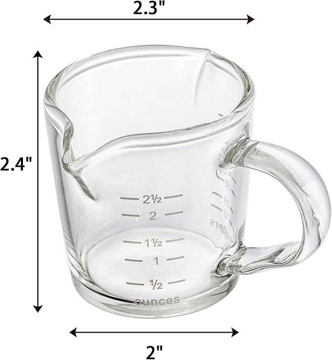 Hacaroa 4 Pack Double Spouts Measuring Cups Espresso Shot Glass - Image 2