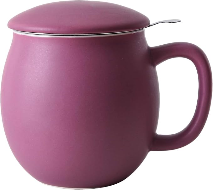 Yundu 12 OZ Matte Purple Ceramics Teacup by YunduHome