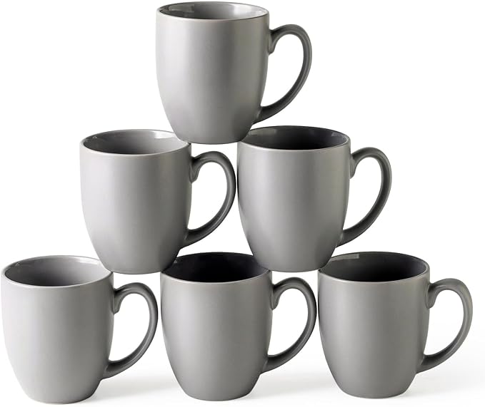 AmorArc 12 oz Coffee Mugs Set of 6, Ceramic coffee mugs by AmorArc