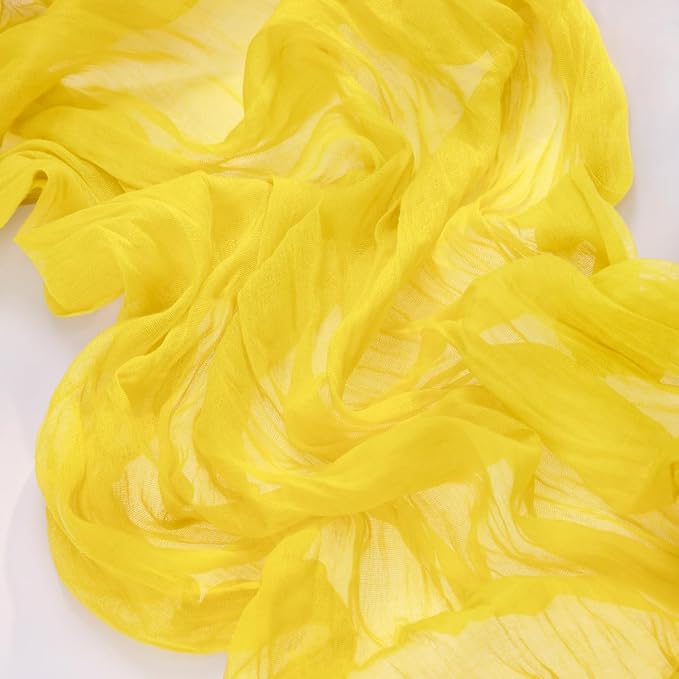 3 Pack Yellow Cheesecloth Table Runner 10ft Rustic Gauze Centerpiece | - Image 4