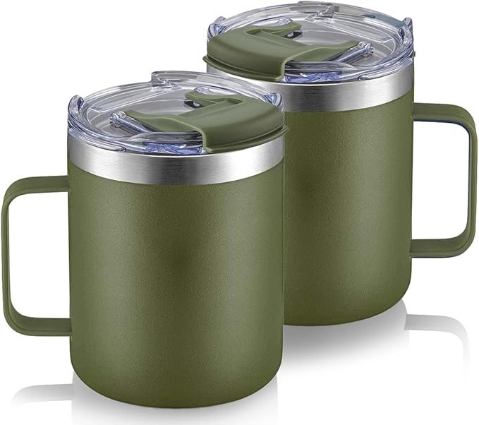 12oz Insulated Travel Coffee Mug by ALOUFEA