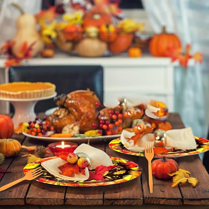 96 Pieces Friendsgiving Tableware Set Party Supplies - Image 7