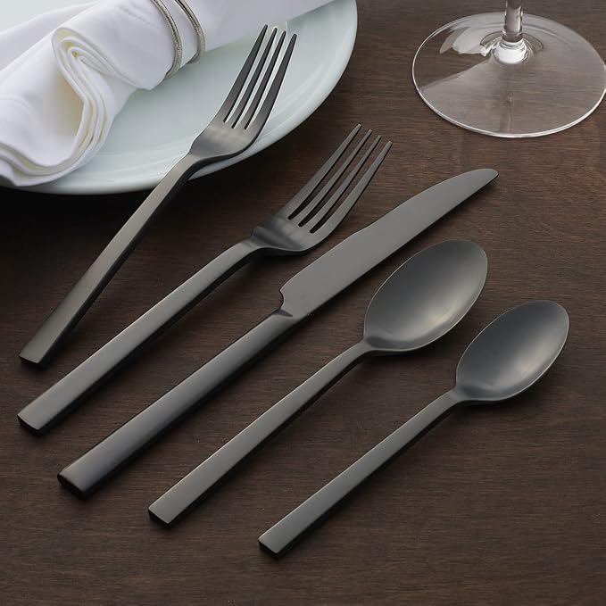 Oneida Chefs Table Midnight Matte 20-Piece Silverware Set - Image 4