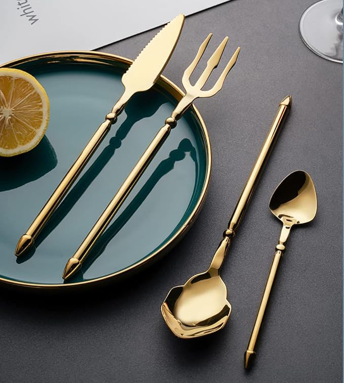 Silverware Set for 8 Durable 18/10 Stainless Steel Flatware Set Creative Styles 32 Piece Modern Cutlery Tableware Utensils Set for Home Kitchen Wedding Restaurant Knives forks and Spoons