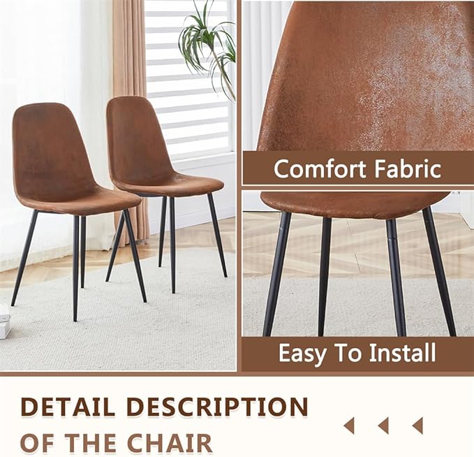 Round Dining Table Set for 4, Modern Kitchen Table Small 45 Inch Dinner Table Round Dining Room Table with 4 Dining Chairs for Living Room