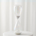 Cassandra Iridescent Hourglass Decorative Object – Large Glass Teardrop Silhouette Modern Home Decor – Shelf Display & Coffee Table Decor for Office & Living Room – 23", Frost