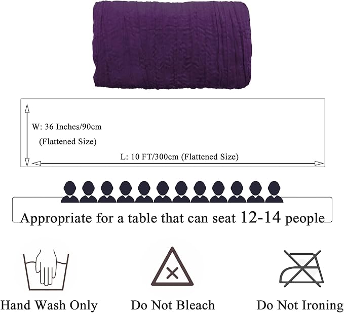 FUHSY Purple Cheesecloth Table Runner 10 Pack 10 FT Long Gauze Cheese Cloth Table Runners Rustic Party Table Runner Gauze Runners for Dinner Tables Boho Table Runners for Purple Halloween Table Decor