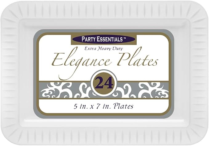 Party Essentials Elegance Quality Hard Plastic 5 x 7-Inch Rectangular Appetizer - Image 3