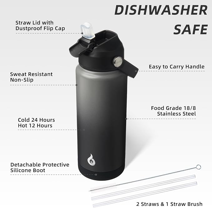 BJPKPK 24oz Insulated Water Bottle, Stainless Steel Bottle - Image 3