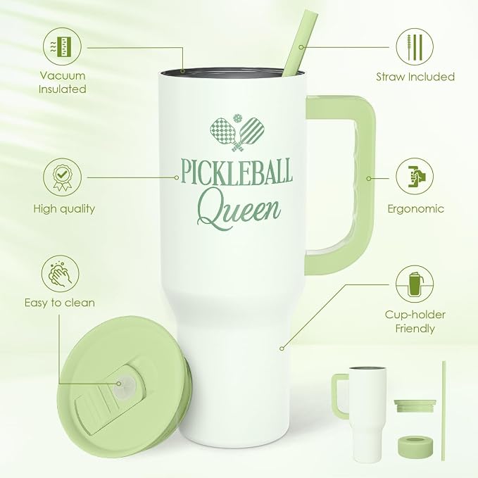 SANDJEST Pickleball 40oz Tumbler - Image 2