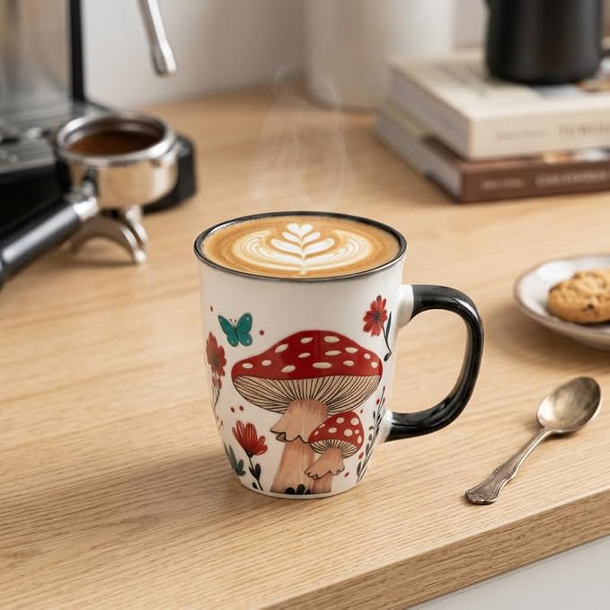 Mushroom Coffee Mugs, Color Changing Mug, 16oz | Ceramic Tea Cup - Image 4