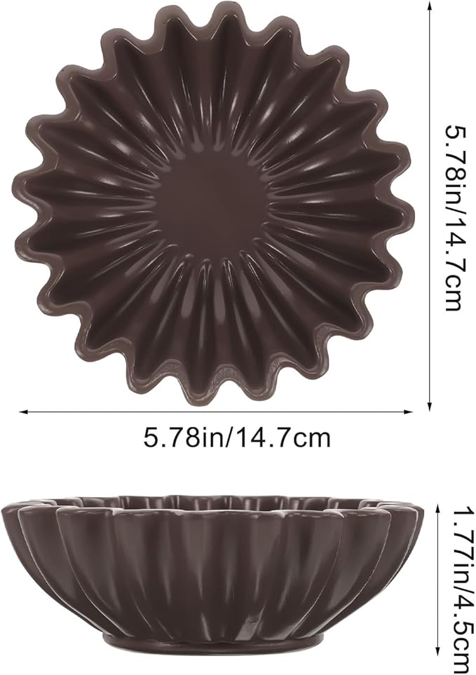 jojofuny Decorative Wavy Edge Bowl 6-inch Black Resin Snack Container Jewelry and Key Storage Holder Multipurpose Organizer for Living Room Tabletop Home Décor