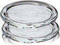Glass Candle Holder 2 Pack 5 Inch Clear Beautiful Transparent Round Candle Plate by Cumuiu