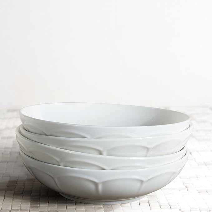 Pasta Bowls 32oz, Ceramic Large Salad Bowls 8 inch, Entertaining, Wide Shallow - Image 8