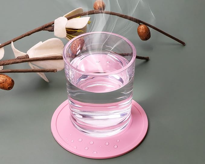 ONLYKXY 3 Pieces 3.93 Inch Silicone Coasters, Round Coasters - Image 4